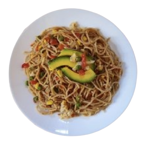 Spaghetti with avocado